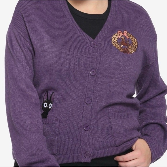Hot Topic Sweaters - Kiki's Delivery Service Cardigan Sweater Woman Studio Ghibli Purple Knit 5X H2
